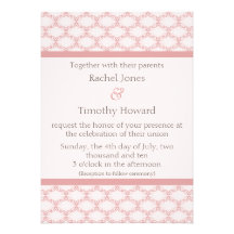 Simply Glamourous Wedding Invite, Light Pink