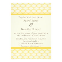 Simply Glamourous Wedding Invite, Saffron Yellow