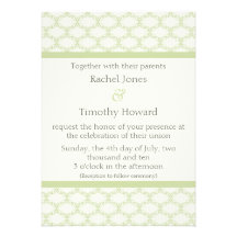 Simply Glamourous Wedding Invite, Sage Green
