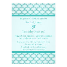 Simply Glamourous Wedding Invite, Turquoise