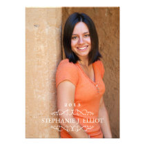 Simply graduation elegant portrait invitation invitations