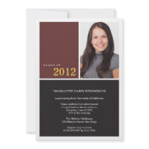 Simply modern brown graduation class of invitation