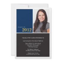Simply modern navy graduation class of invitation