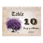 Simply Peachy Purple Heart Leaf Tree Table Number Post Cards