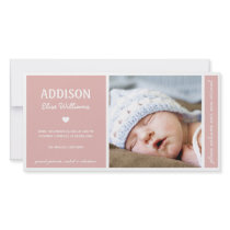 SIMPLY PURE | BABY GIRL BIRTH ANNOUNCEMENT PHOTO GREETING CARD