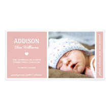 SIMPLY PURE | BABY GIRL BIRTH ANNOUNCEMENT PHOTO GREETING CARD