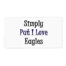 Simply Put I Love Eagles Custom Shipping Labels
