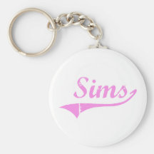 Sims Last Name Classic Style Keychain