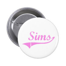 Sims Last Name Classic Style Pinback Buttons
