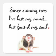 Since Owning Rats... Square Sticker