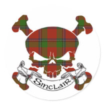 Sinclair Tartan Skull