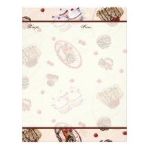 Sinful Desserts Bridal  Wedding Gift Recipe Pages Letterhead