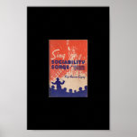 Sing Sociability Songs -- 1950s relic Poster
