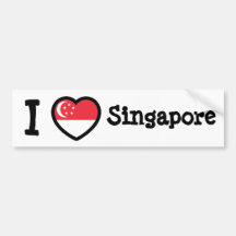 Singapore Flag Bumper Stickers