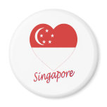 Singapore Flag Heart magnets