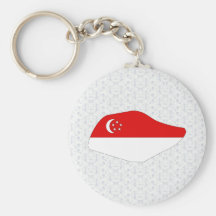 Singapore Flag Map full size Keychains