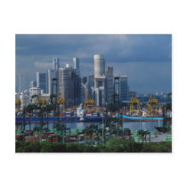 Singapore skyline with Tanjong Container Port, Sin Postcards