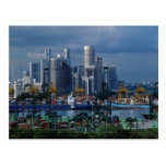 Singapore skyline with Tanjong Container Port, Sin Postcards