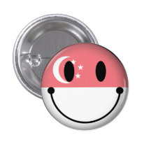 Singapore Smiley Pinback Buttons