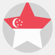 Singapore Star Round Stickers