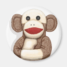 Singe classique de chaussette magnets pour réfrigérateur