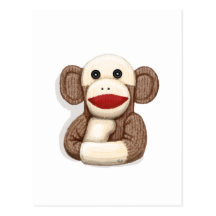 Singe classique de chaussette cartes postales