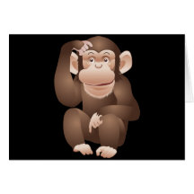 Singe curieux carte de vœux