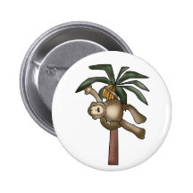 Singe dans le bananier badge avec épingle
