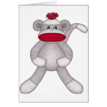 Singe de chaussette cartes de vœux