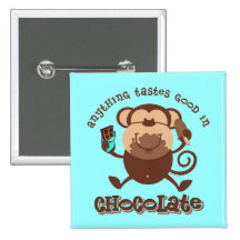 Singe de chocolat badge avec épingle