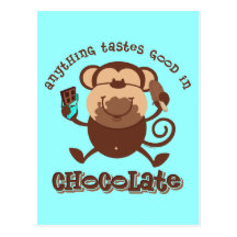 Singe de chocolat cartes postales