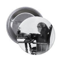 Singe de dactylographie badges