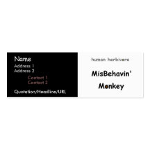Singe de Misbehavin Cartes De Visite Personnelles