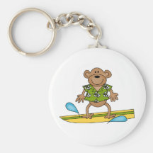 Singe de surfer d'été porte-clé