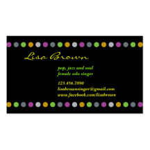 Singer Entertainer Business Card