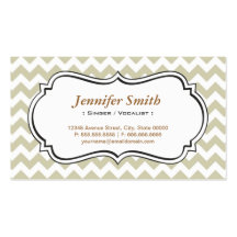 Singer / Vocalist - Chevron Simple Jasmine Business Card