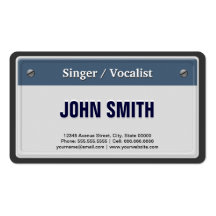 Singer / Vocalist - Cool Car License Plate Business Card Template
