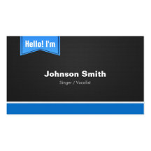 Singer / Vocalist - Hello Contact Me Business Cards