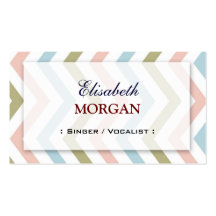 Singer / Vocalist - Natural Graceful Chevron Business Card Templates