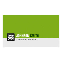 Singer / Vocalist - Organic Green White Business Cards