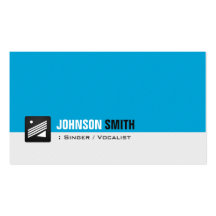 Singer / Vocalist - Personal Aqua Blue Business Card