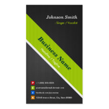 Singer / Vocalist - Premium Black and Green Business Card Templates