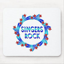 Singers Rock Red Stars Mouse Pads