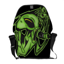 Singing Alien Rickshaw Messenger Bag