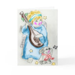 Singing Angel and Puppy Christmas Card
