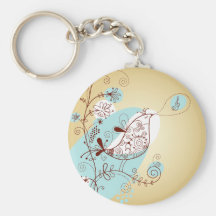 Singing Bird with Floral Key Chain
