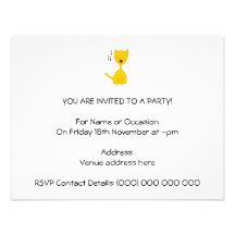 Singing Cat. Custom Invitation