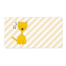 Singing Cat. Personalised Shipping Label
