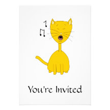 Singing Cat. Personalized Invites