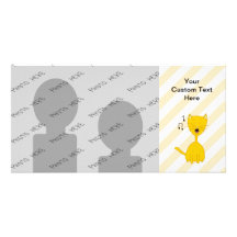 Singing Cat. Personalized Photo Card